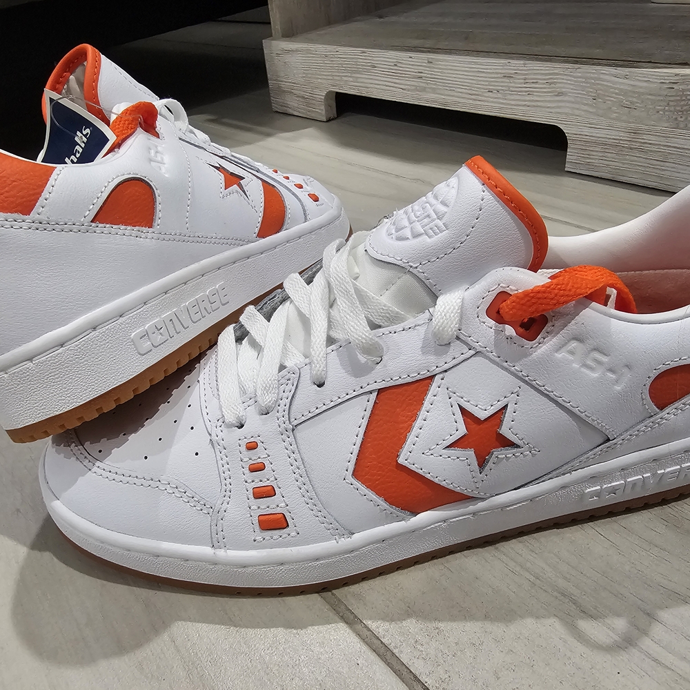 Converse White and Orange Sneakers